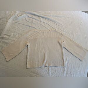 LOFT Ivory Ribbed Knit Top